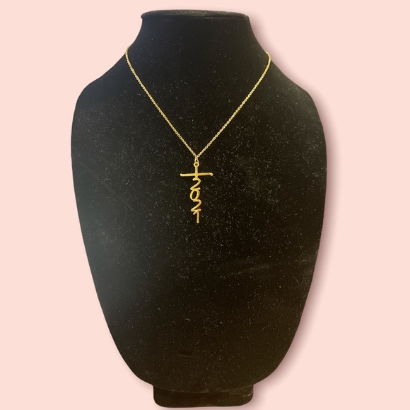 Faith Cross Necklace For Women - Adjustable Gold Cross Pendant, Stainless Steel, Spiritual Jewelry Gift